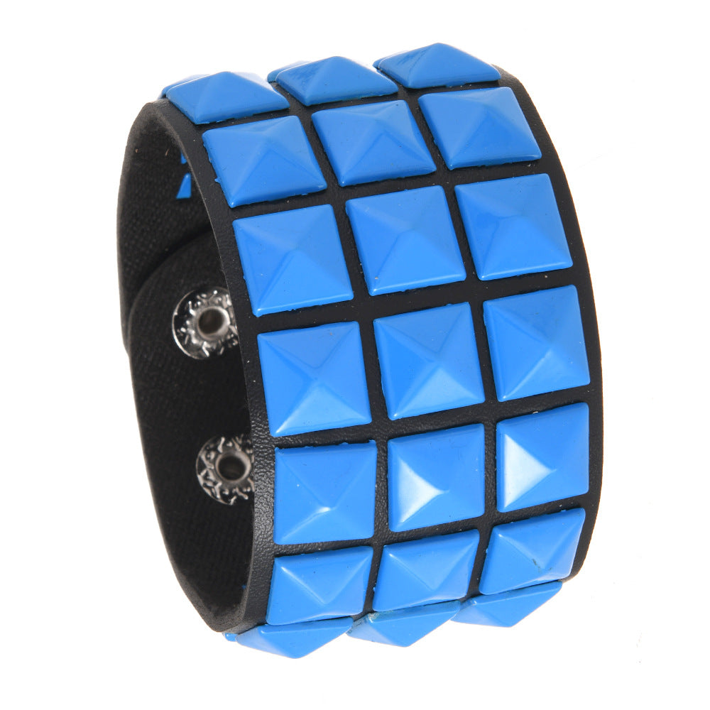 Wholesale Square Rivet Bracelet Men' s Personalized  Bracelet