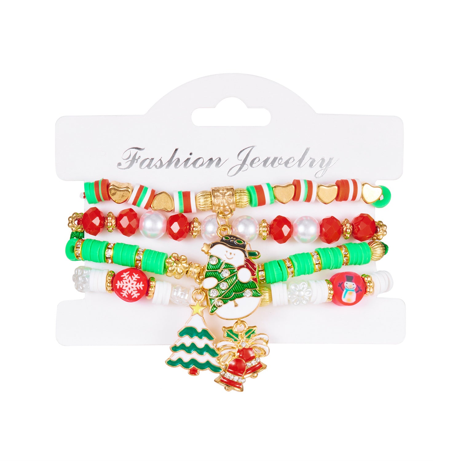 Insieme all'ingrosso del braccialetto del strass in rilievo variopinto di giorno di Natale