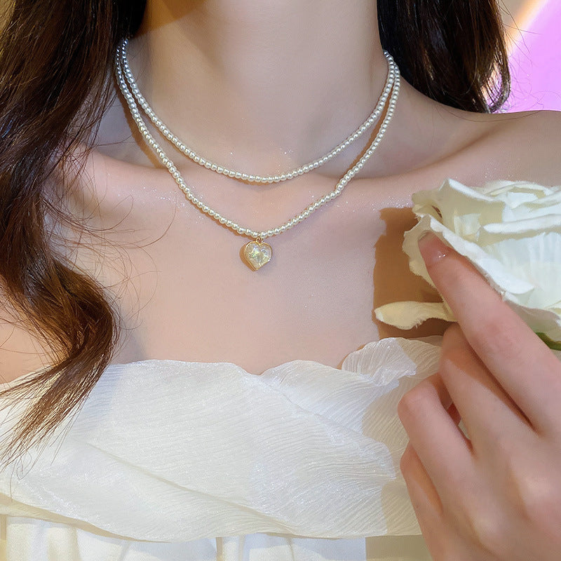 Wholesale Multi-layered Pearl Necklace Vintage Clavicle Chain Choker Necklace ACC-NE-Huih001