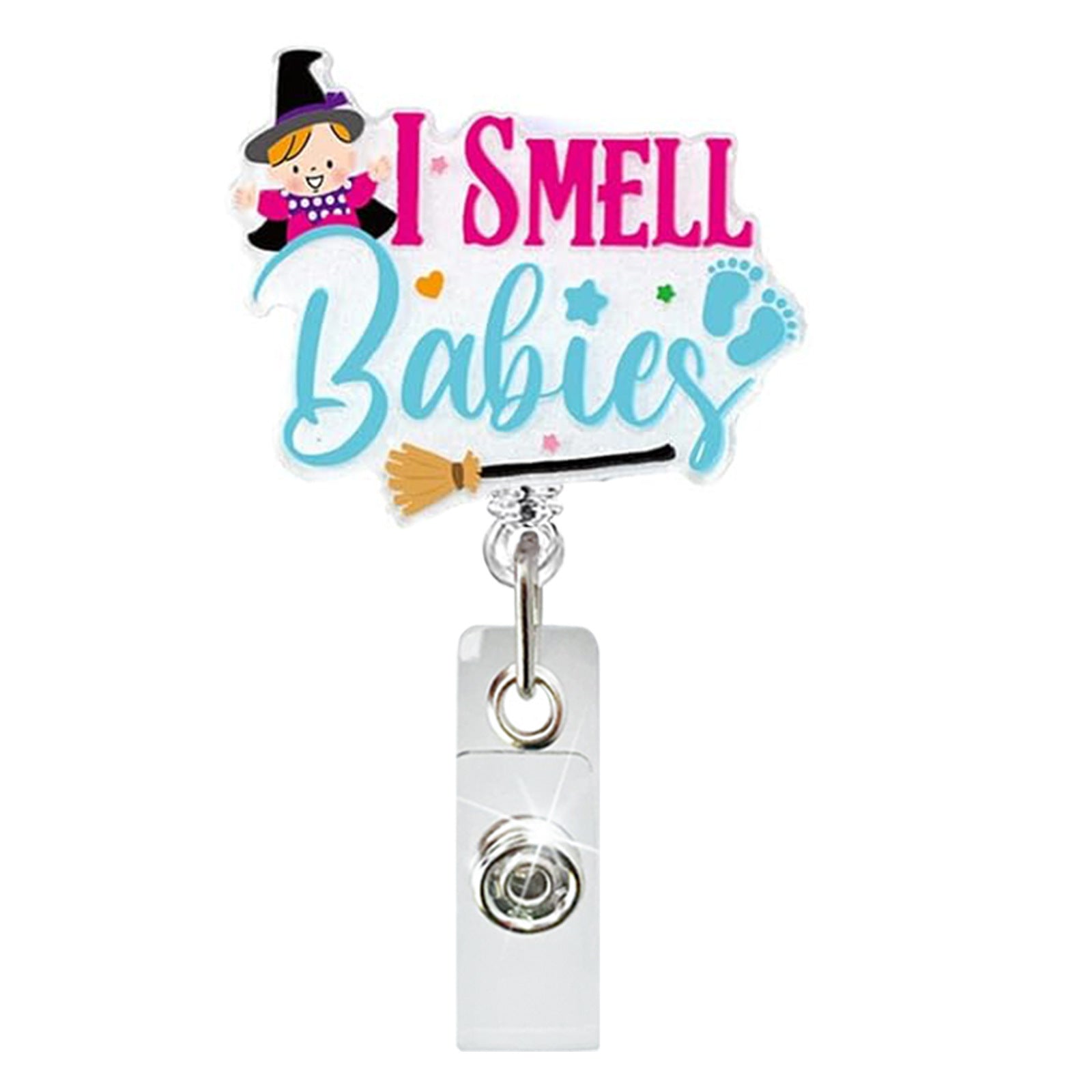 Wholesale Acrylic Baby Uterus Donut Retractable Rotating Badge Keychain ACC-KC-QiDing009