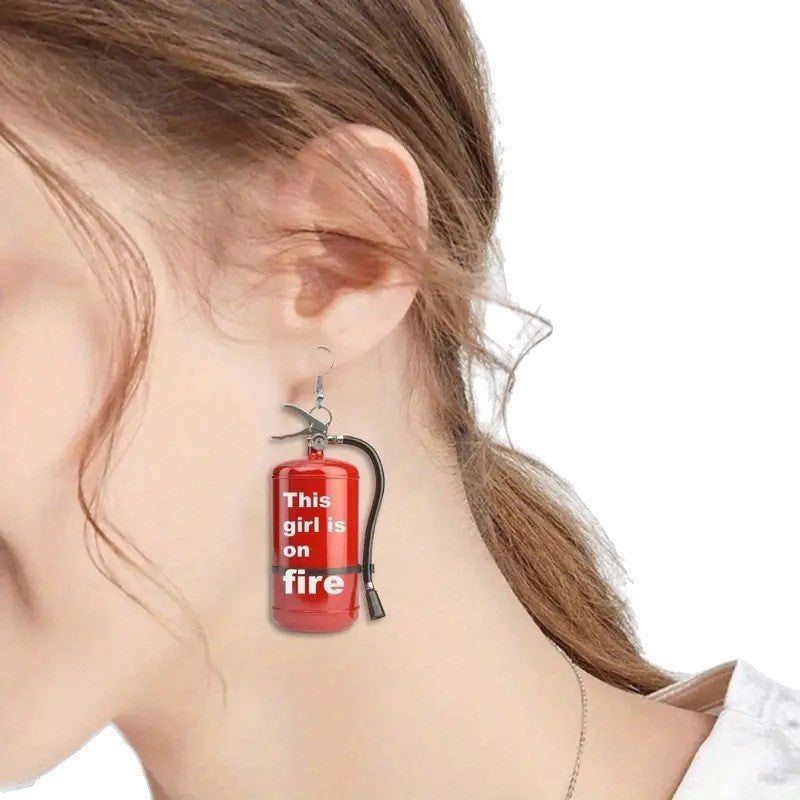 Wholesale Acrylic flat fire extinguisher earrings