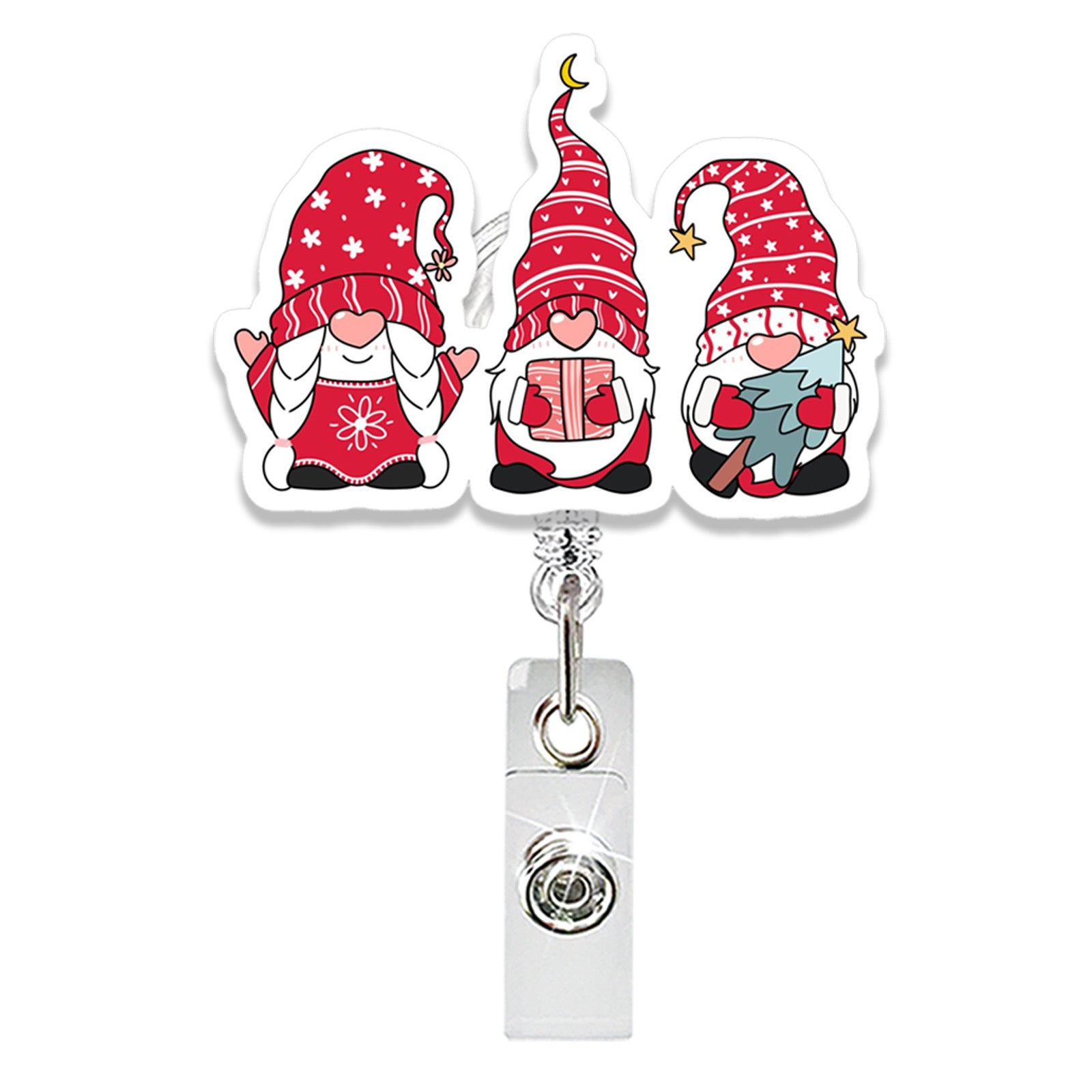 Wholesale Christmas Acrylic Dwarf Bow Ghost  Badge Reels