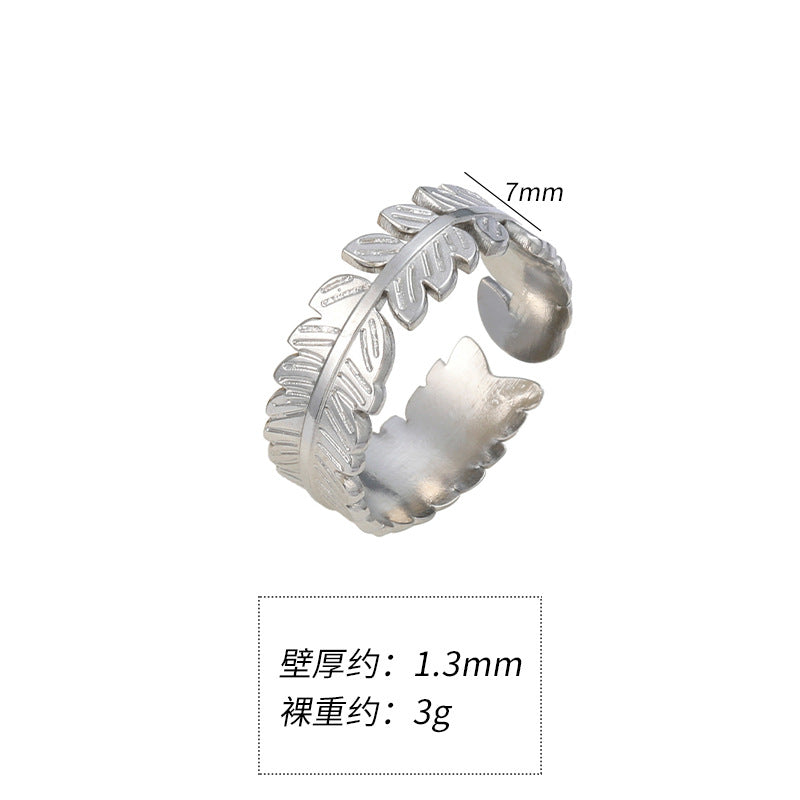 Wholesale titanium steel crown opening non-fading niche ring