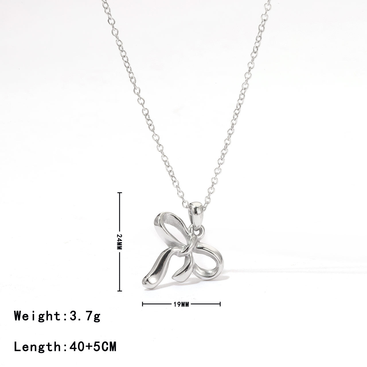 Wholesale Titanium Steel Bowknot Clavicle Necklace
