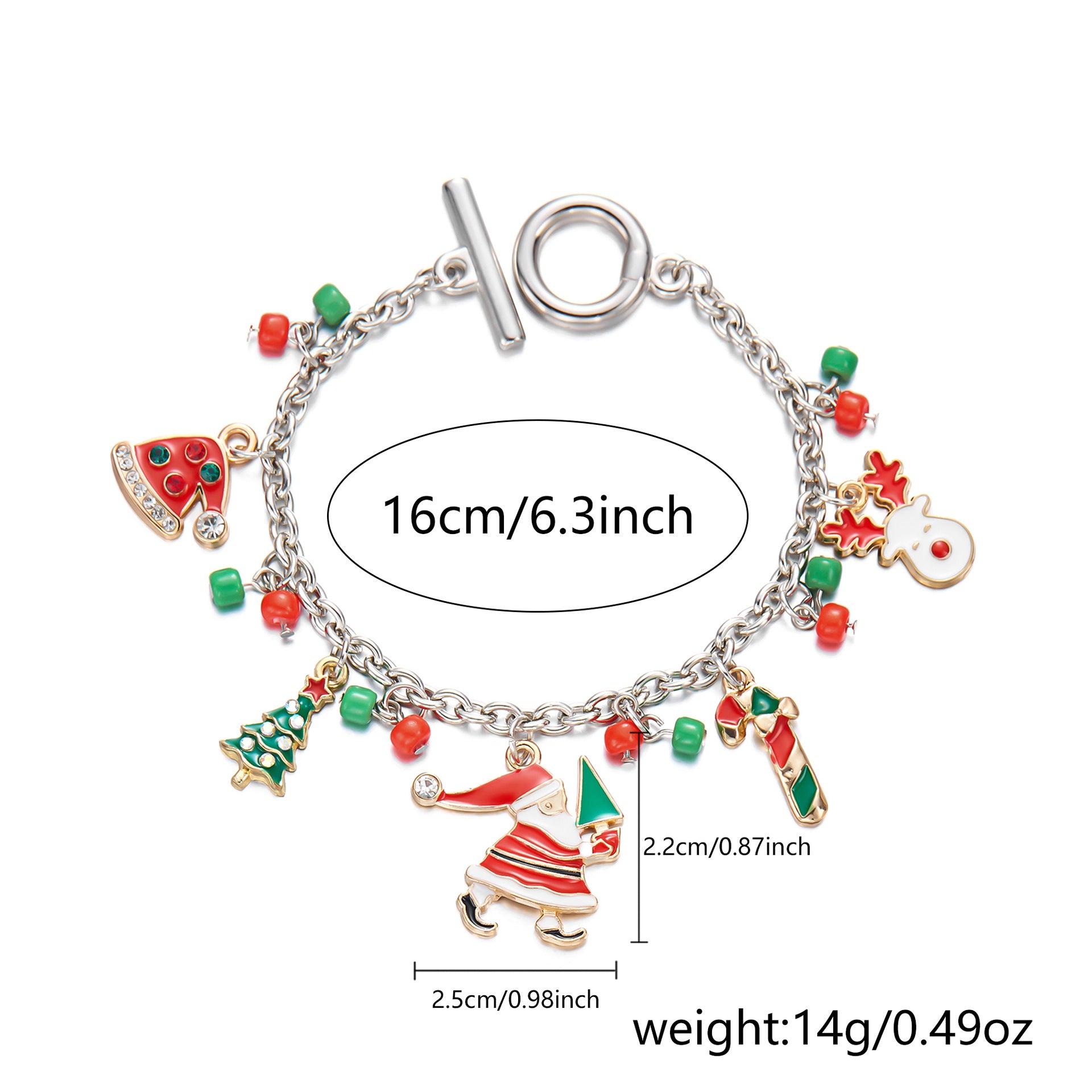 Wholesale Christmas snow  bell wreath bracelet