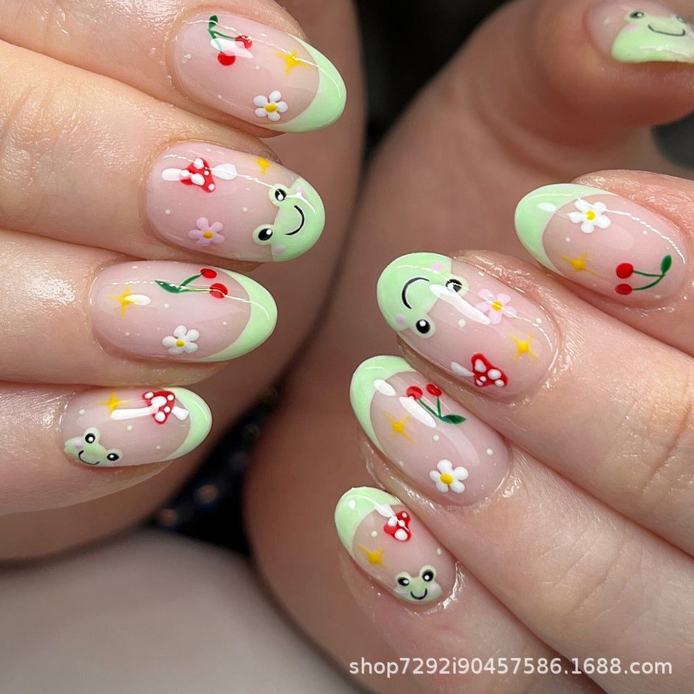 Wholesale 24 Pieces/box Press-on Nails Kits Nail Stickers ACC-NS-XingNai006