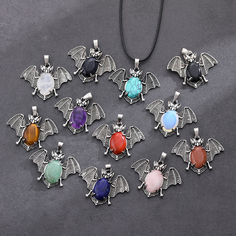 Wholesale  Necklace Natural Stone Pendant Amethyst Pink Crystal Pendant