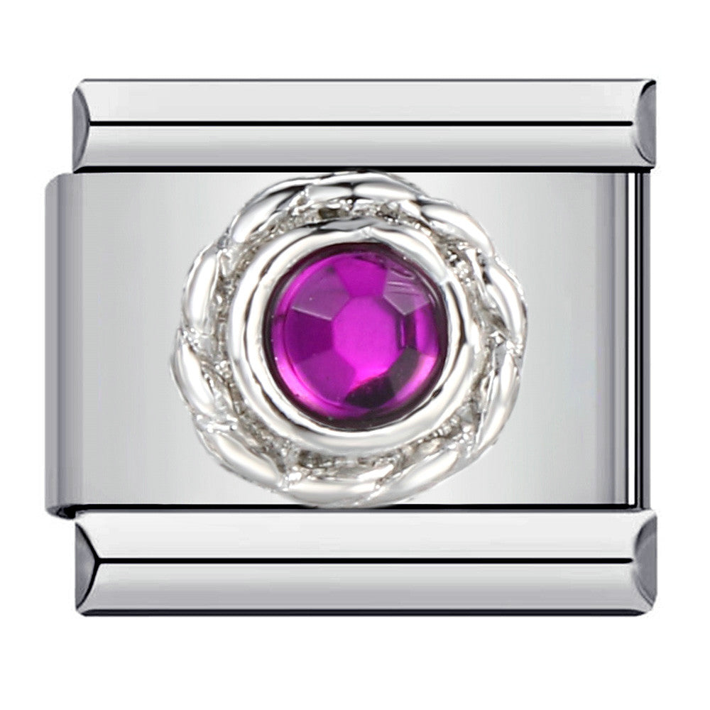 Wholesale Italian Charm Bracelet 9mm DIY Splicing Removable Purple Element Stainless Steel Composable Bracelet