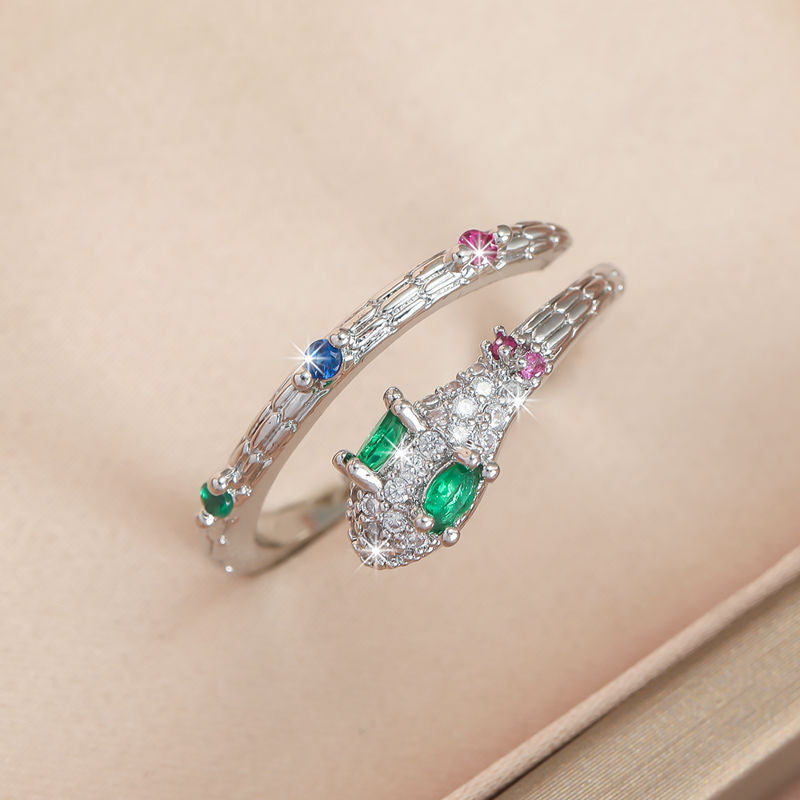 Wholesale snake shape open adjustable ring