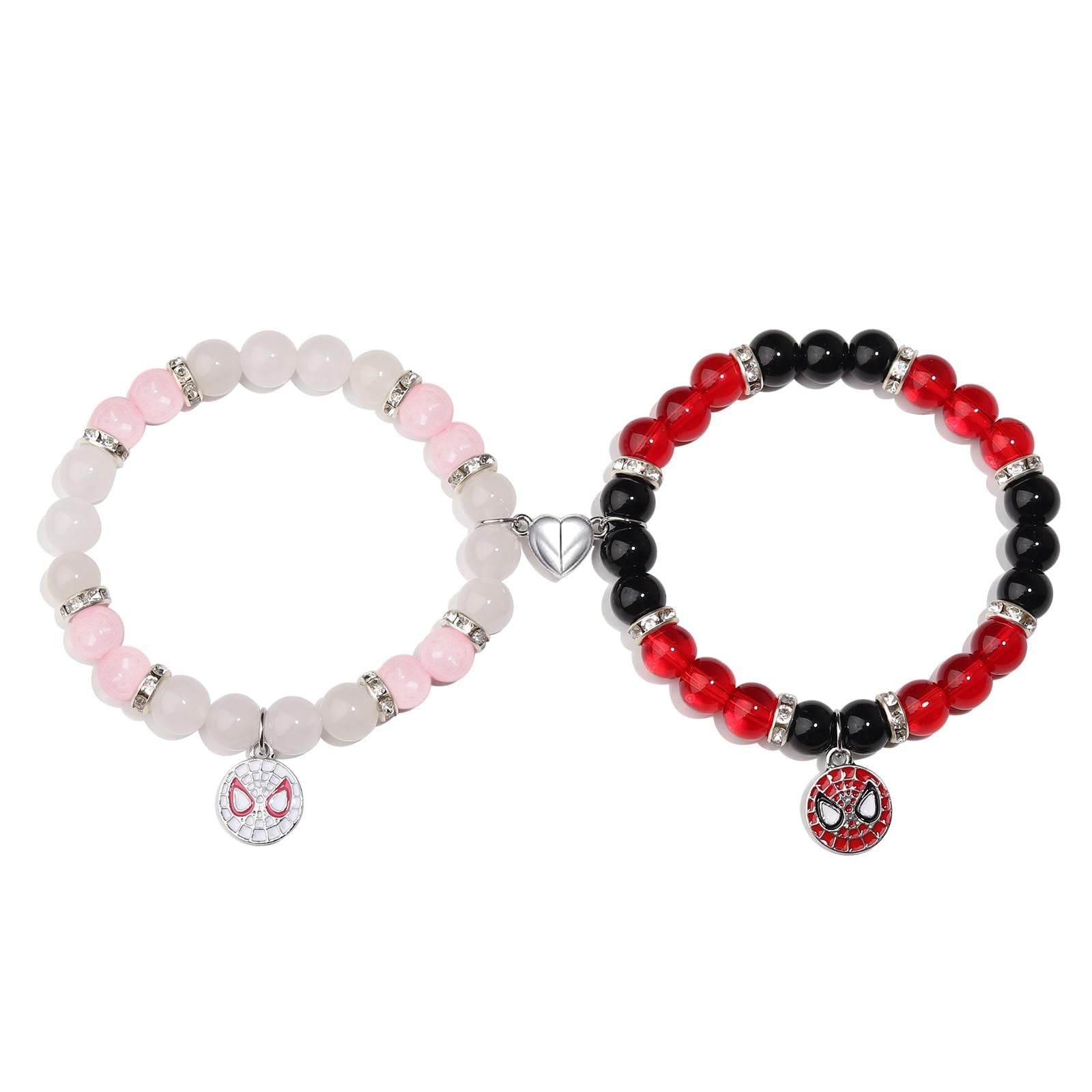 Wholesale Couple bracelet love heart magnetic suction buckle natural opal beaded bracelet