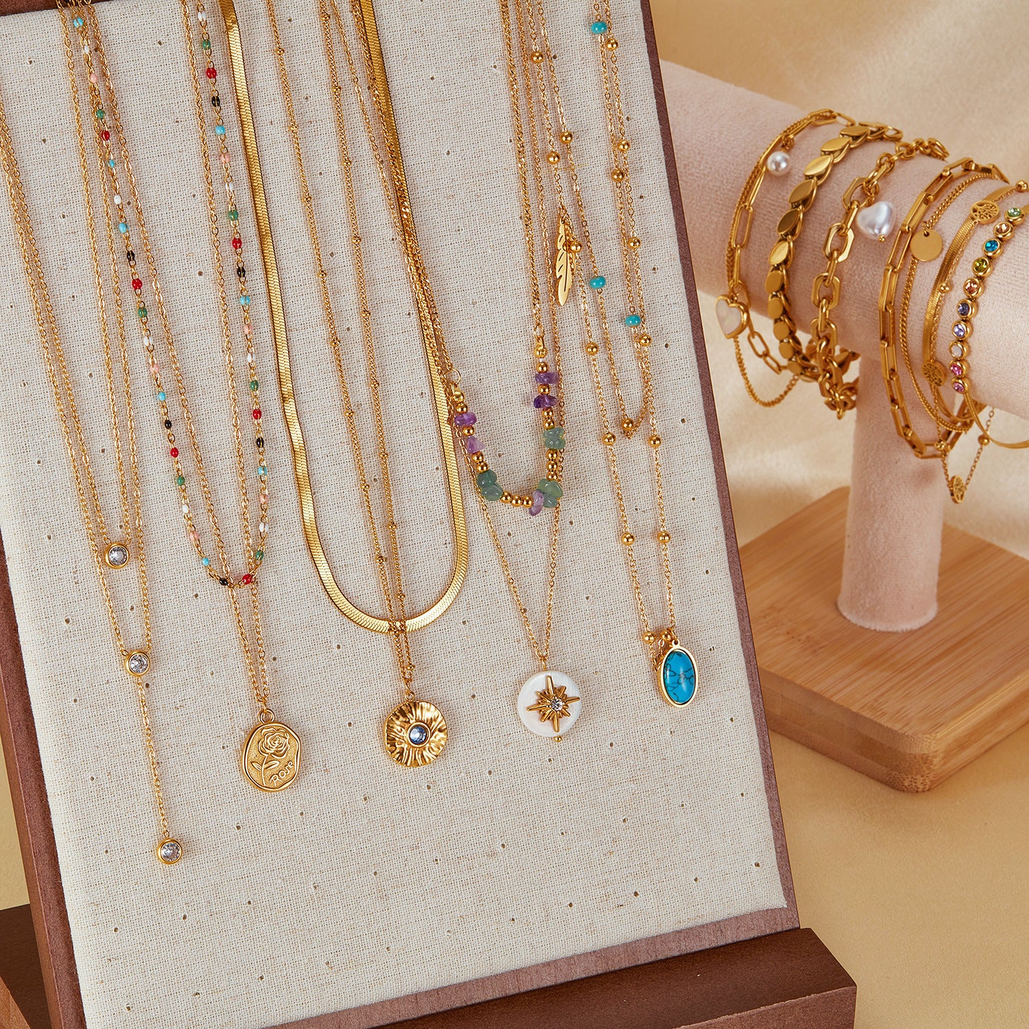 Wholesale double-layer clavicle chain accessories stainless steel necklace