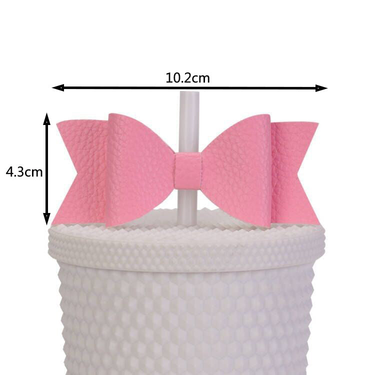 Wholesale Bow  Straw Tube Cap Synthetic Leather Cup DIY Straw Accessories Straw Cover ACC-SCR-MaiGuo002