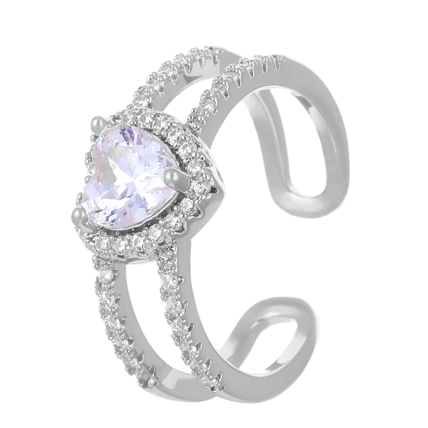 Wholesale  Light Luxury  Love Ring  Open Finger Ring