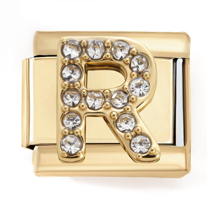 Wholesale 2PCS 9mm Italian Charm Starter Bracelets DIY Letters Stainless Steel Composable Bracelet