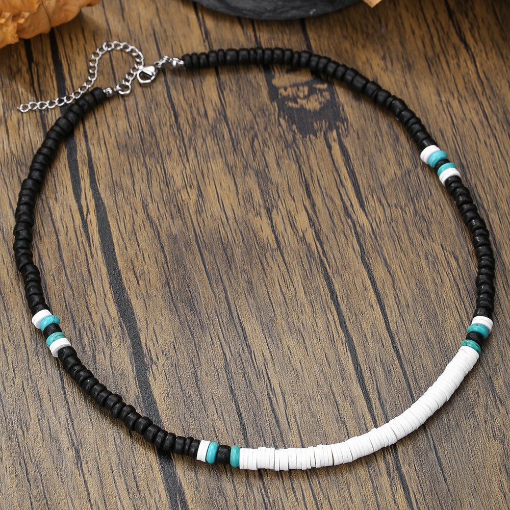 Wholesale Summer Beach Bohemian Wood Chip nut Shell Necklace