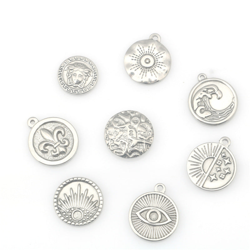 Wholesale Stainless Steel  Cross Star Round Pendant