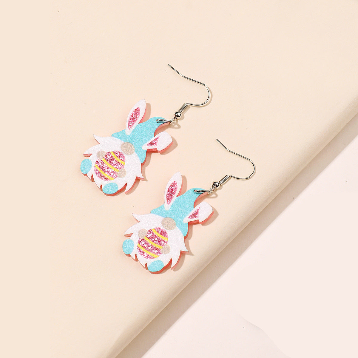 Wholesale Acrylic Cartoon Print Easter Bunny Egg Carrot Earrings