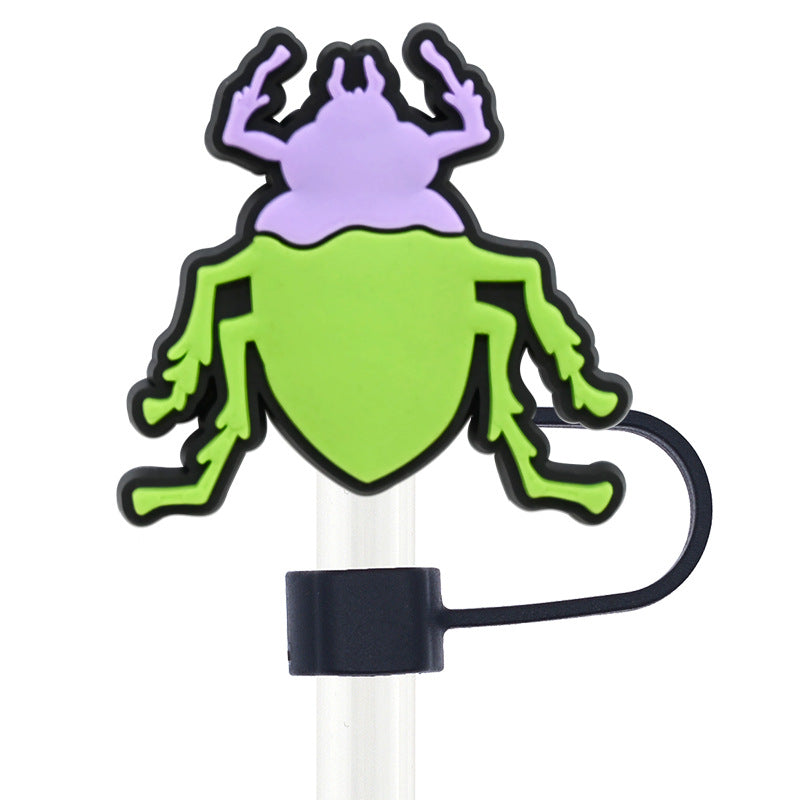 Wholesale Random 100pcs Dark Style 10mm PVC Soft Straw Tube Cap ACC-SCR-RYY100