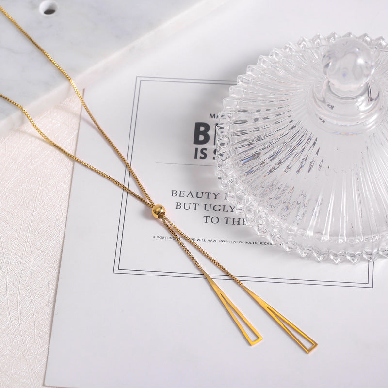 Wholesale sweater chain long necklace  light luxury titanium steel necklaces