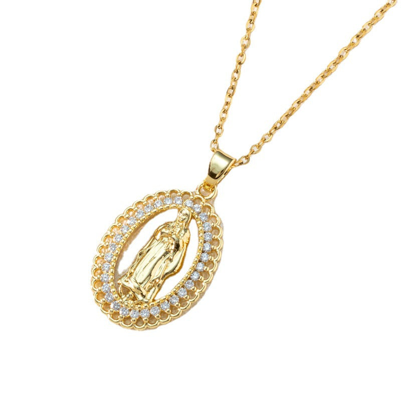 Wholesale Copper Micro-Inlaid Colored Zirconia Pendant Necklaces ACC-NE-SY012