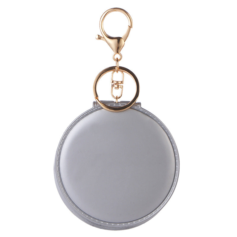 Wholesale Trendy PVC Folding Keychain Mirror Portable Round Makeup Mirror Compact Key Ring Gift Boutique Resale