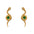Wholesale Metal Snake Wrap Emerald Earrings