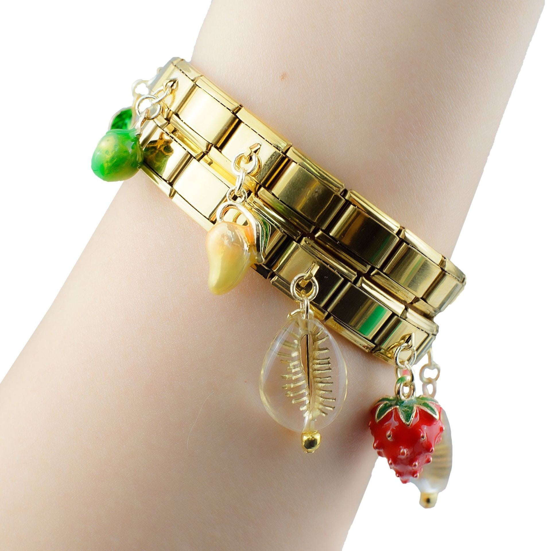 Wholesale 5pcs/   pack Single Section Creative Stainless Steel Composable Bracelet