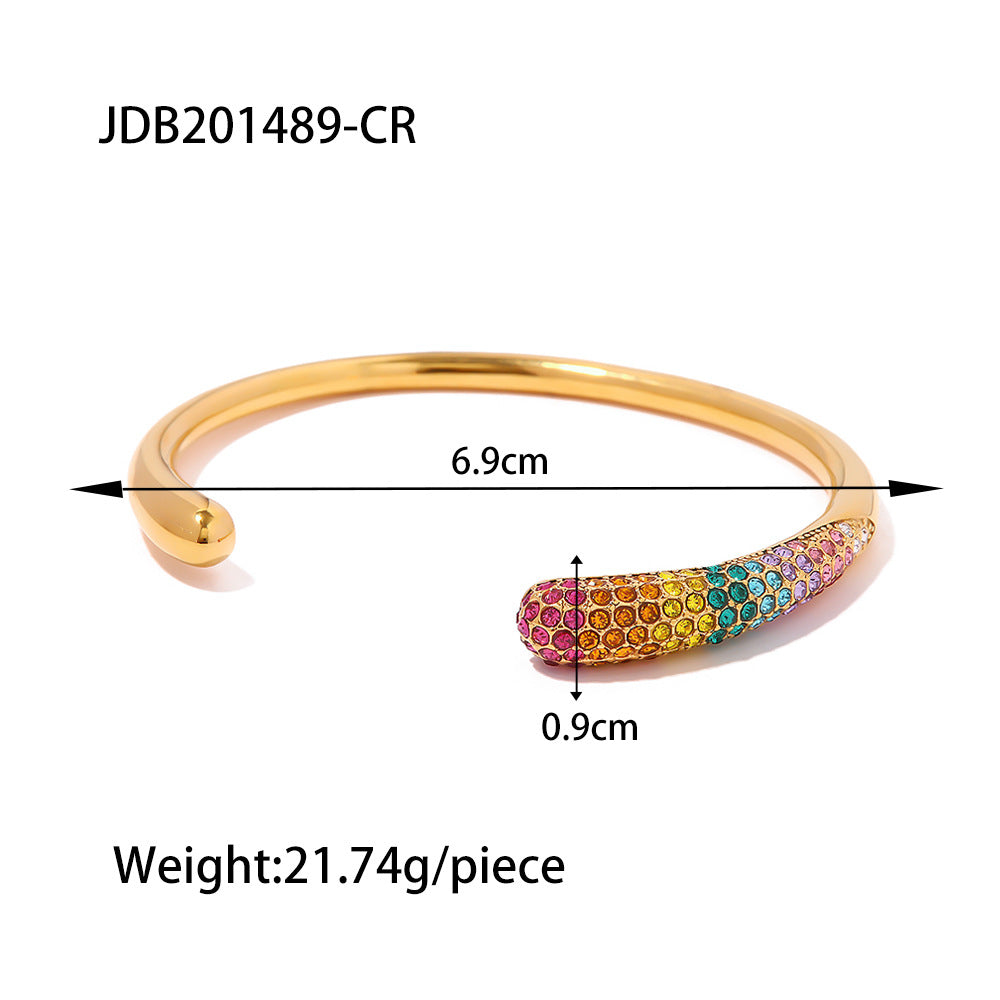 Wholesale Titanium Steel Bracelet 18K Gold-plated Multi-layer Full Diamond Pearl Bracelet ACC-BT-JieDing002
