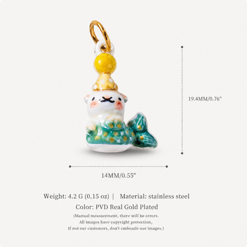 Wholesale Cute Cat Pendant Stainless Steel 18K Gold Plated DIY Jewelry Making Fashion Accessory Boutique Resale