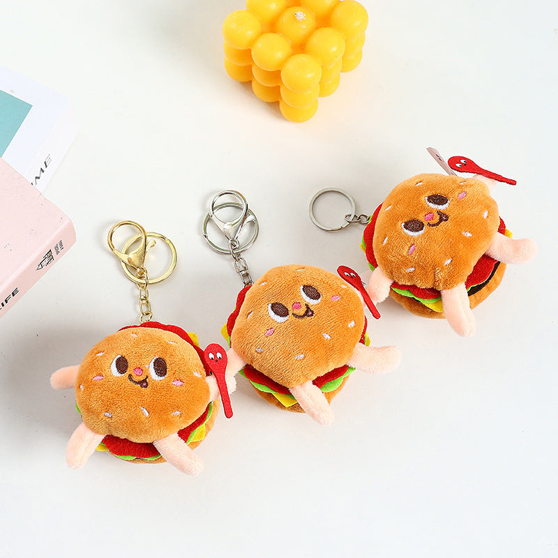 Wholesale Cartoon Chips Burger Hot Dog Plush Keychain ACC-KC-XiaW002