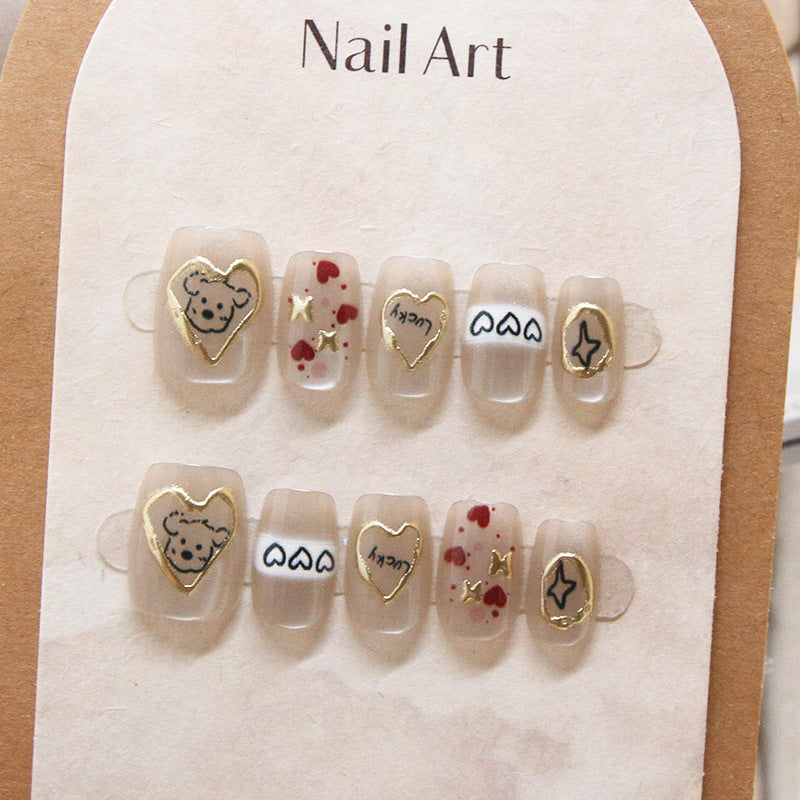 Wholesale 10 Pieces/box Line Puppy Cat Eye Nails Kits Nail Stickers