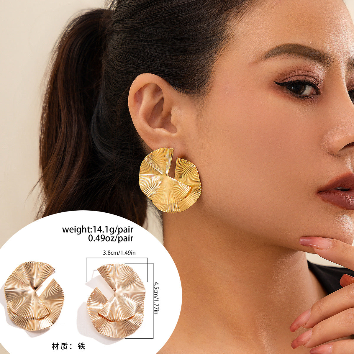 Wholesale Metal Glossy Water Drop Peas Earrings Love Hearts Heart Earrings ACC-ES-KunJuan003