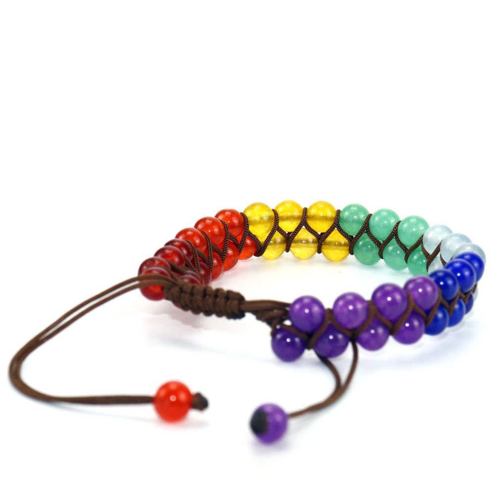 Wholesale Geometric Hand-Woven Amethyst Crystal Double-Layer Women' s Bracelet Fashion Accessory Gift