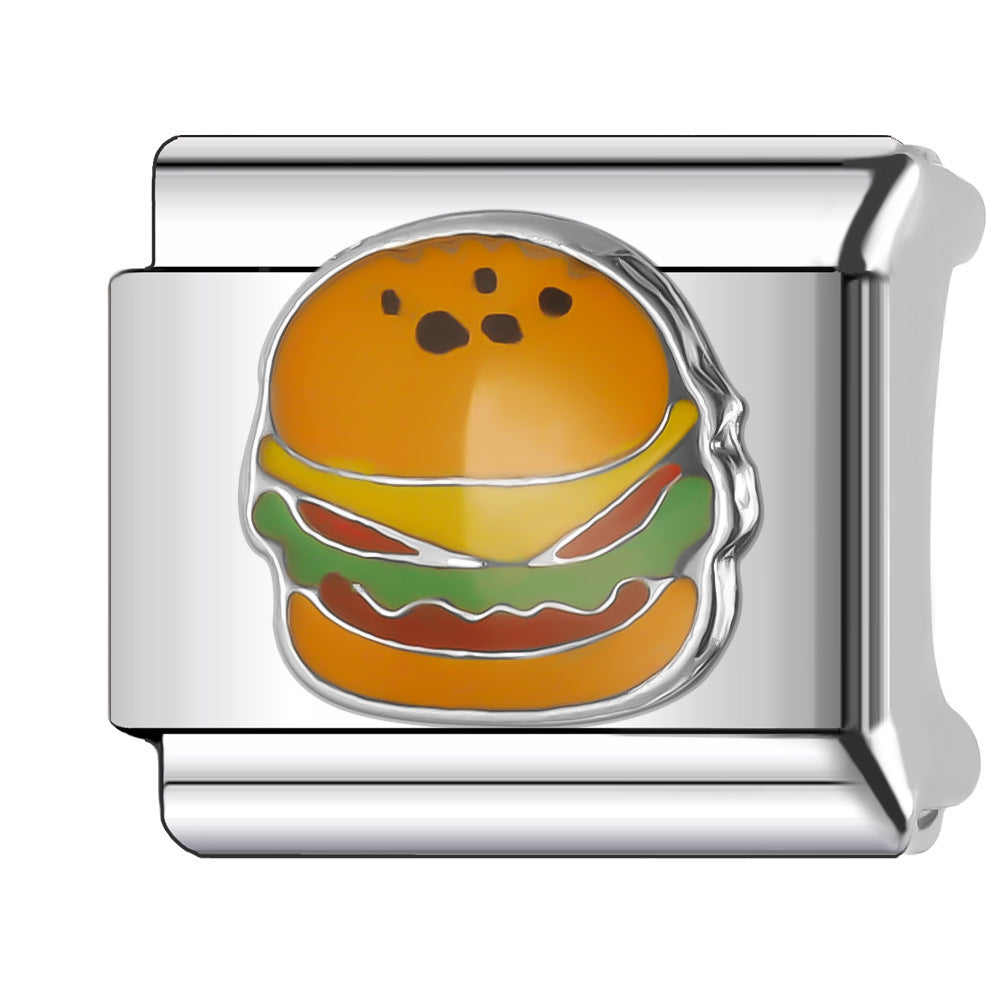 Wholesale Italian Charm Bracelet 9mm DIY Splicing Food & Beverage Series Stainless Steel Composable Bracelet