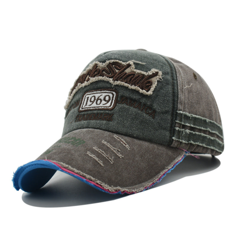 Wholesale Retro Hole Hat Washed Baseball Cap Letter Embroidery Hole Cap ACC-HT-Xiny003