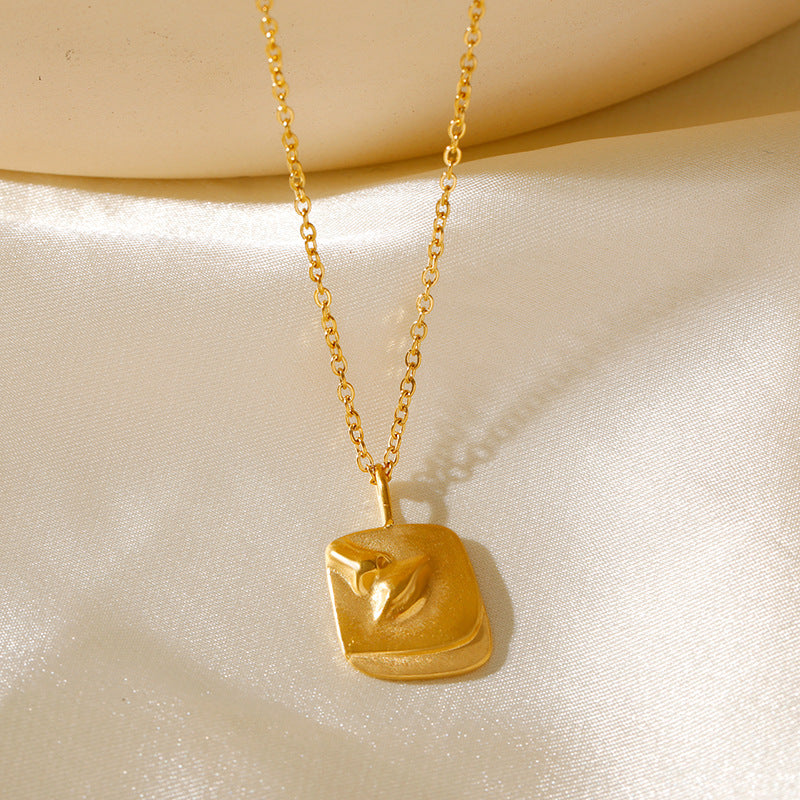 Wholesale Stainless steel  exaggerated hip-hop figure square pendant necklace