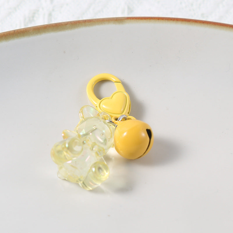 Wholesale Acrylic Teddy Bear Keychains, Bell Pendants ACC-KC-HuiMei011