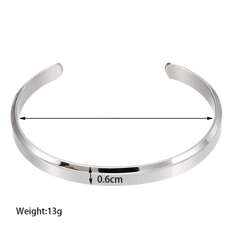 Wholesale  Titanium Steel Plated C-shaped Opening Bracelet