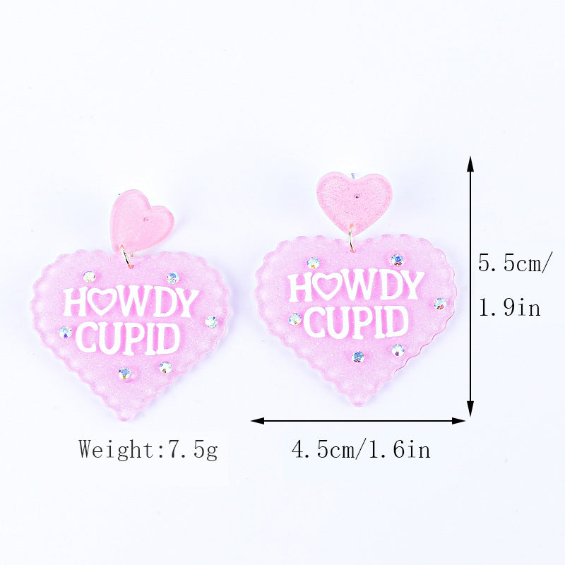 Wholesale Valentine' s Day Acrylic Heart Earrings