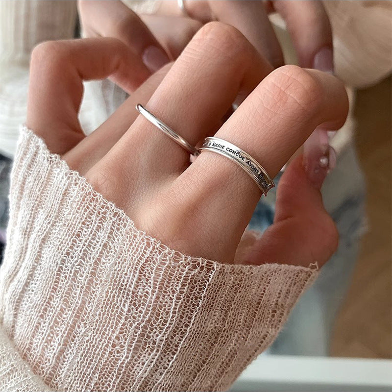 Wholesale Wave Letters 925 Sterling Silver Open Index Finger Ring ACC-RS-YaoFeng004