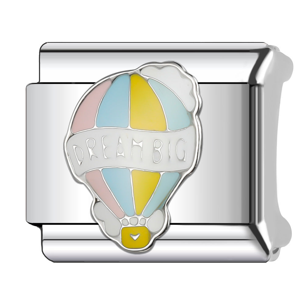 Wholesale Italian Charm Bracelet 9mm DIY Splicing Stainless Steel Wedding Couple Anniversary Cartoon Composable Bracelet