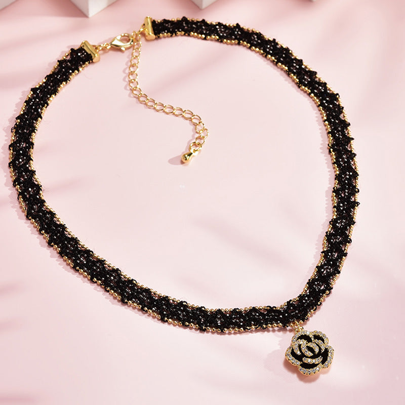 Wholesale Rose Necklace  Light Luxury Jewelry Clavicle Chain Necklace