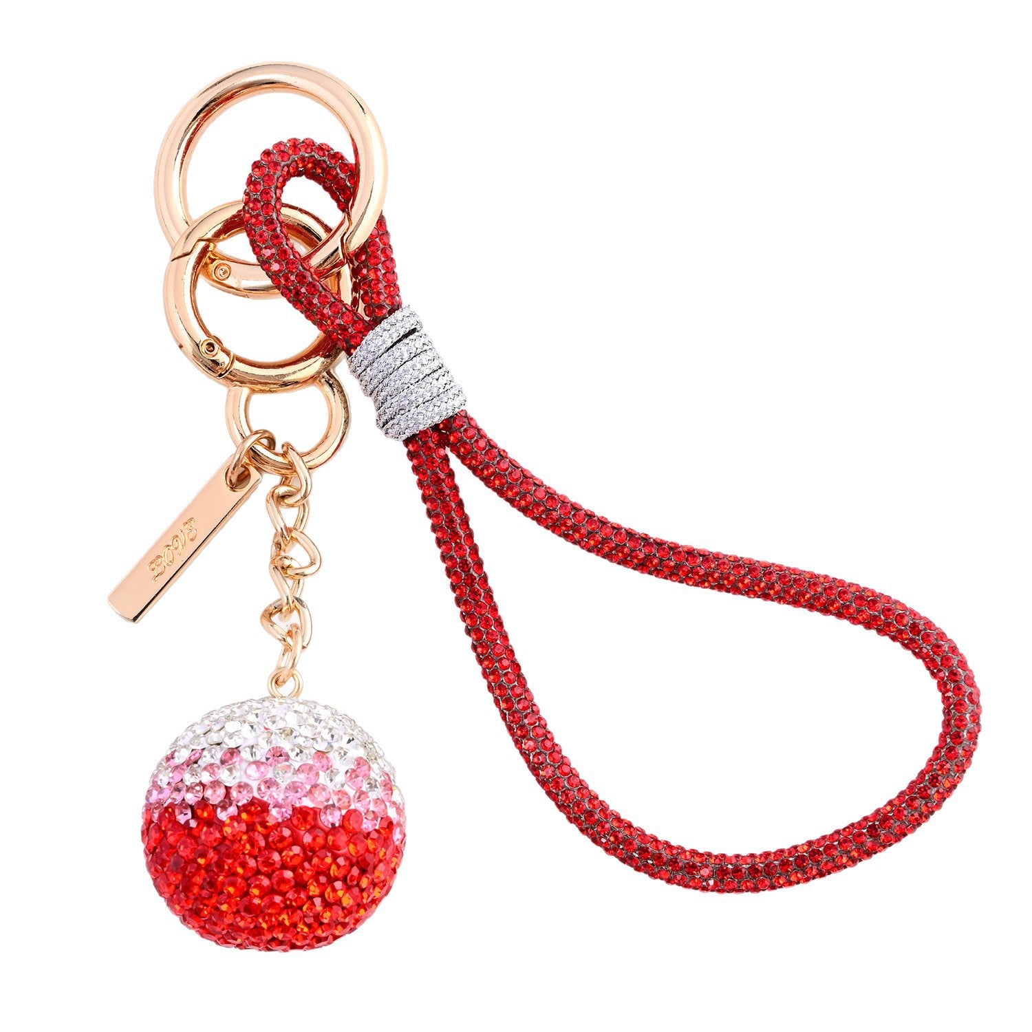 Wholesale Diamond-Encrusted Ball Keychain  Rhinestone Backpack Pendant
