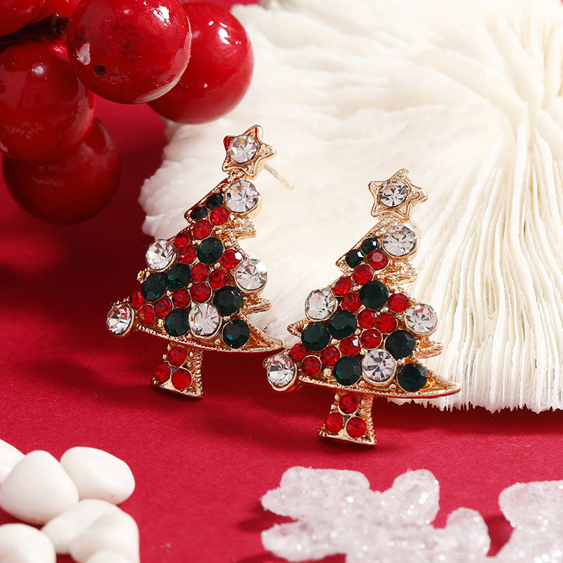 Wholesale Christmas Necklace Ring Earrings Christmas Tree Four-piece Set ACC-ES-KaiQing006