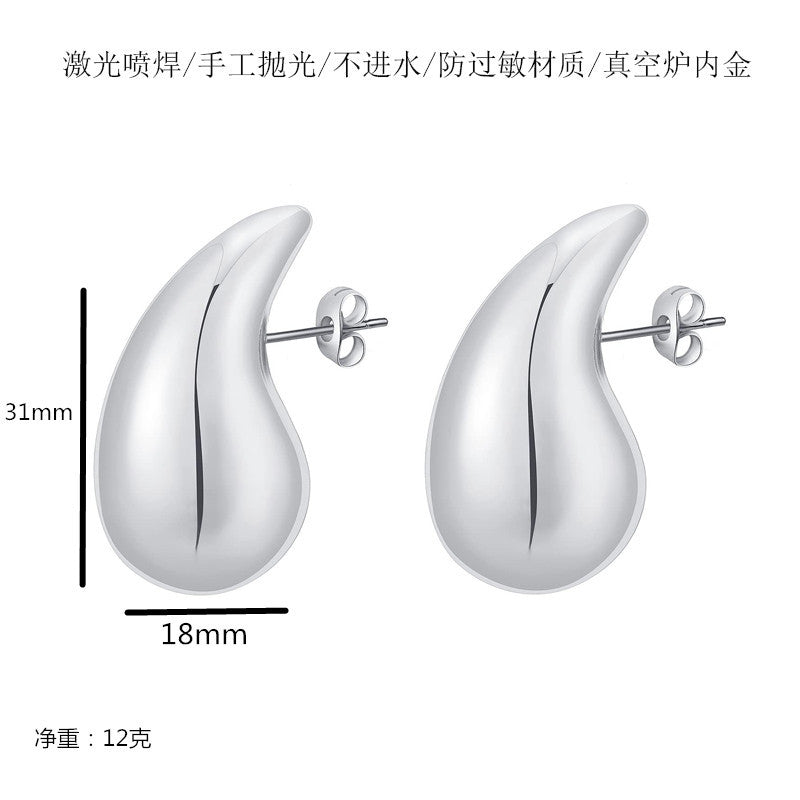 Wholesale Geometric Vintage Earrings Water Drop Hollow Stainless Steel Earrings ACC-ES-Chunp001