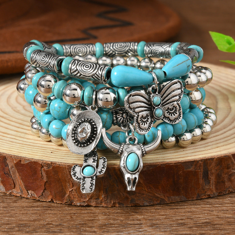 Wholesale Bohemian Turquoise Stackable Bracelet Set - Fashion Accessory for Everyday Wear