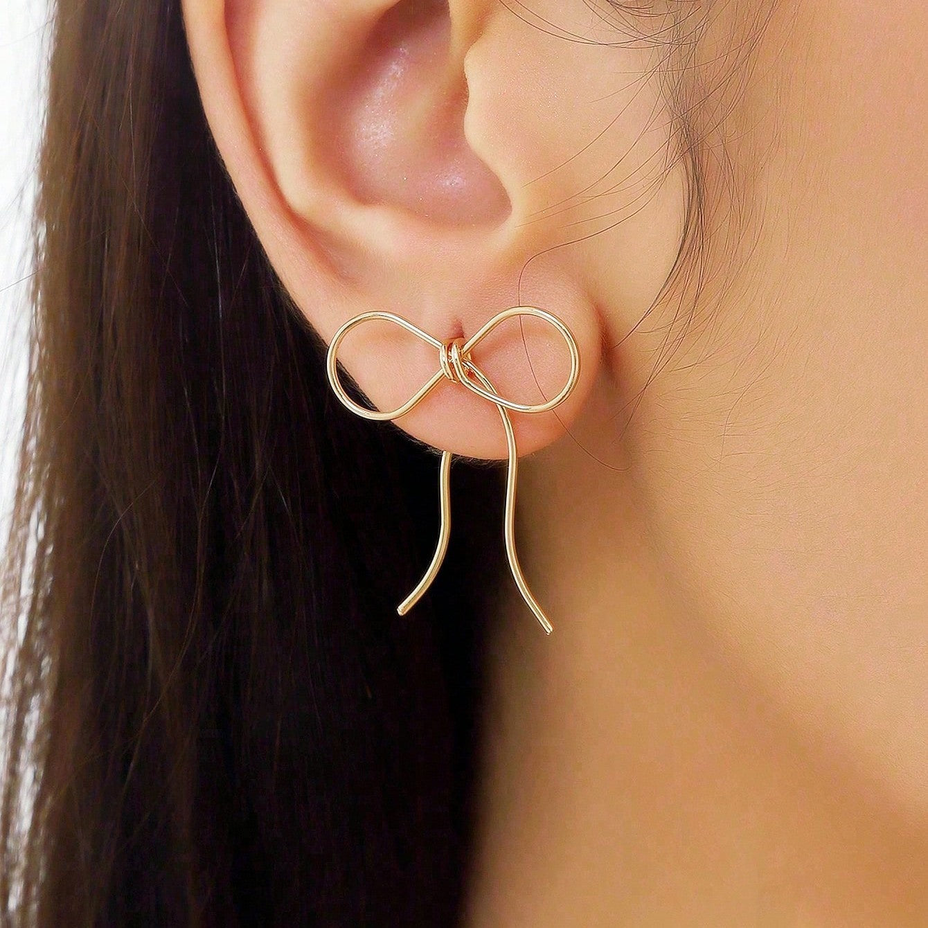 Wholesale Bow Pearl Earrings with Diamond Light Luxury Ear Stud