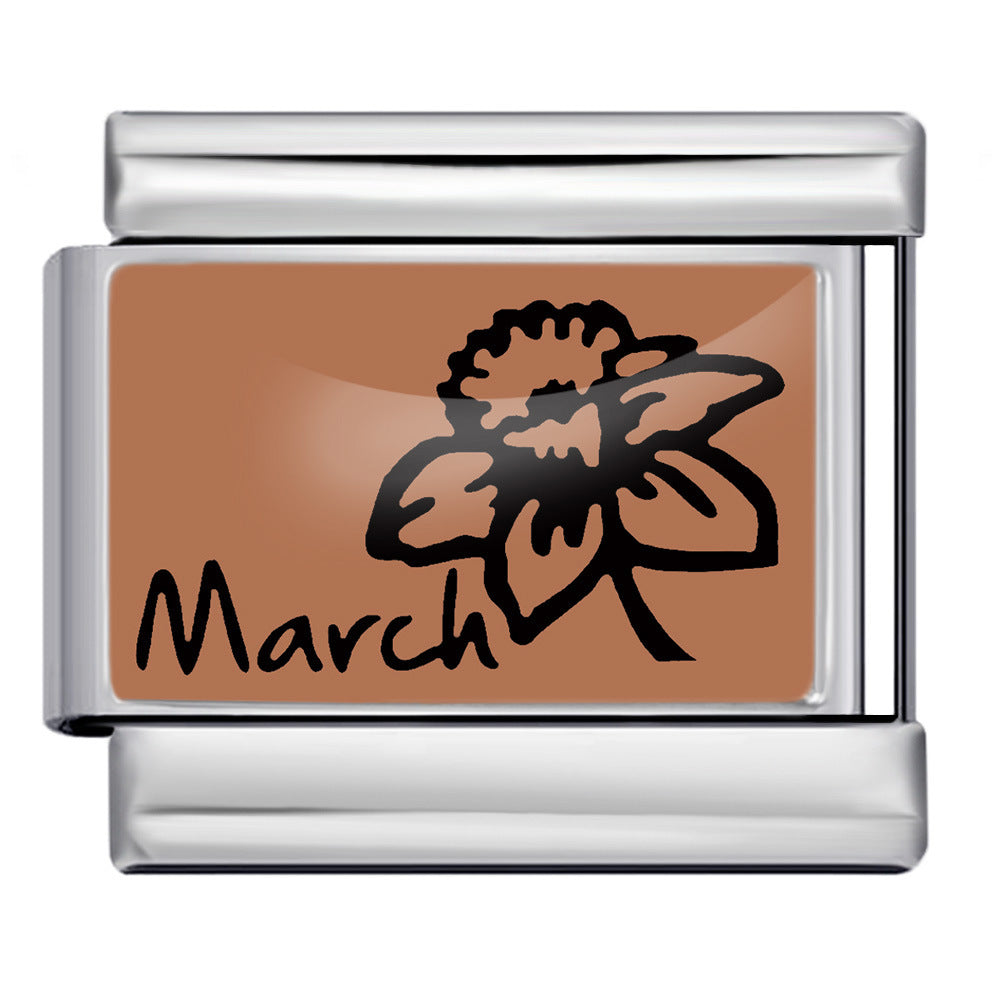 Wholesale  Italian Modular December Floral Series DIY Bracelet