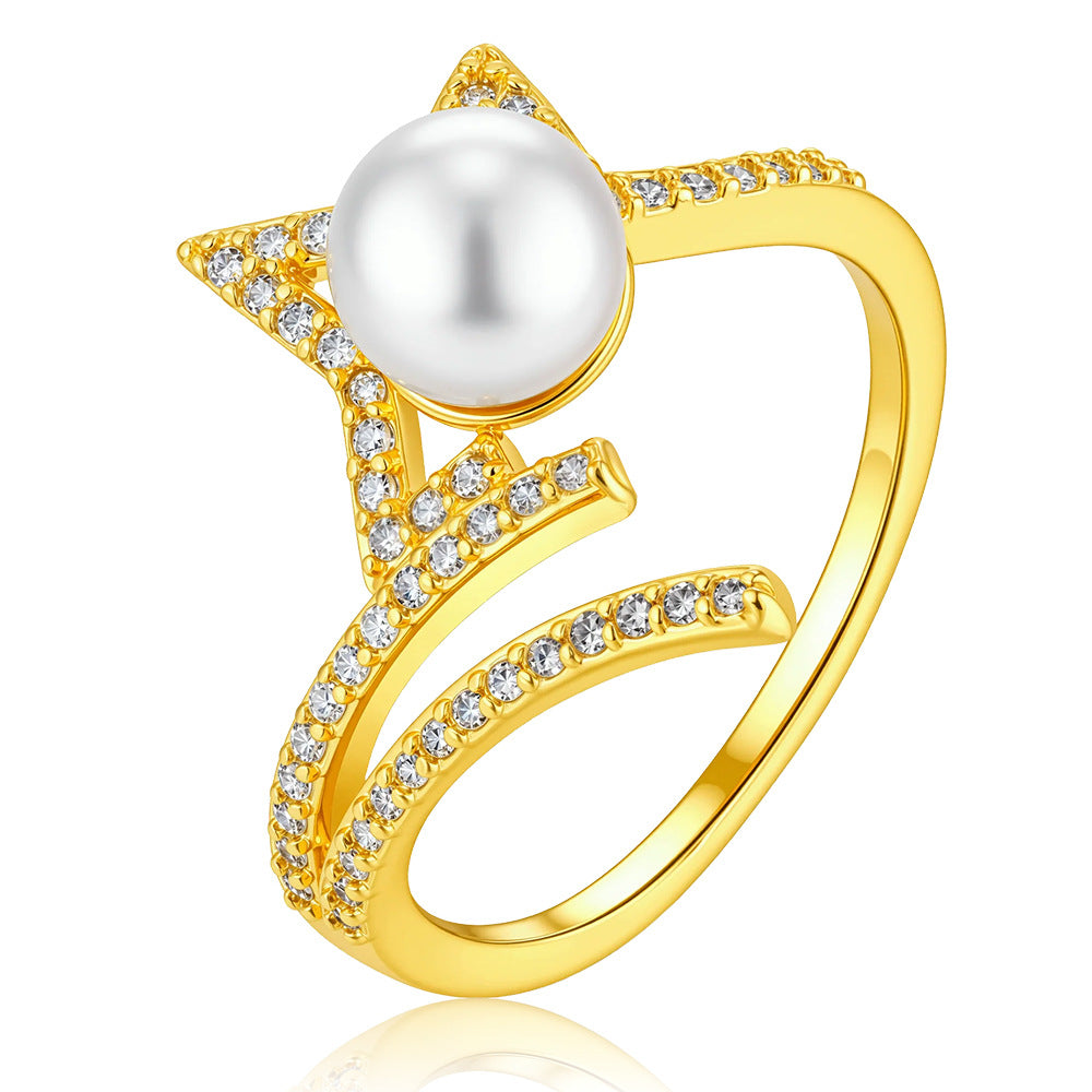 Wholesale Star Shaped Adjustable Zircon Ring Stylish Jewelry Accessory For Women Everyday Wear And Gift Boutique Resale