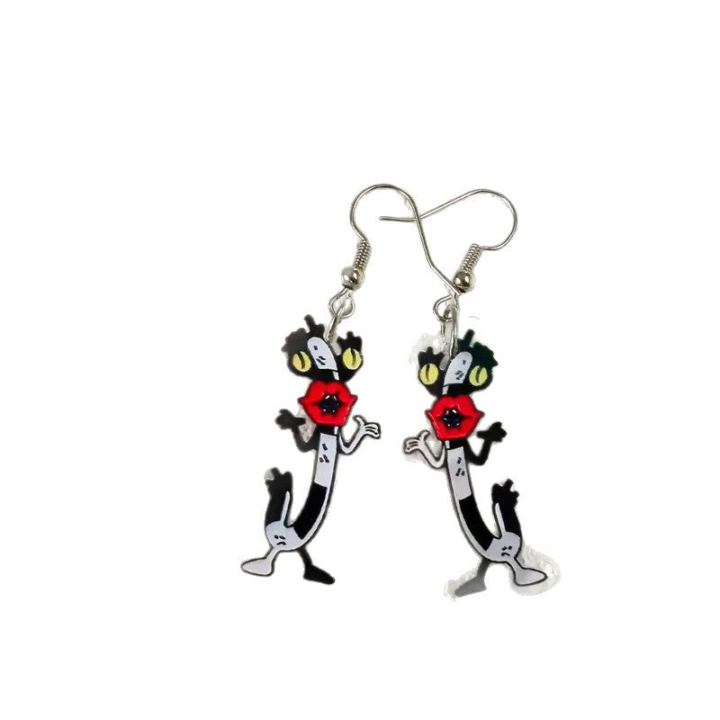 Wholesale Red Lips Monster  Acrylic Earrings